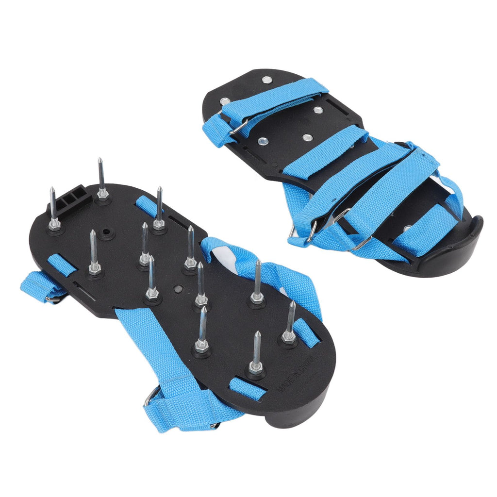 Lawn Aerator Shoes Garden Scarifier Shoes Soil Aeration Spike Shoes for Patio Yard Grassland Blue