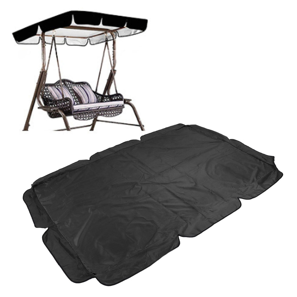 Outdoor Swing Canopy Garden Courtyard Waterproof Rocking Chair Dust Top Cover 210D Silver Coated Oxford Cloth Balcony Swing Canopy Black