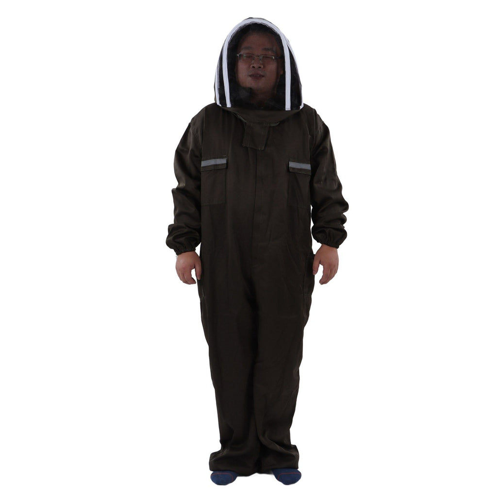 All in One Green Beekeeping Suit Ventilated Breathable Polyester Full Body Protective Beekeeper Clothes