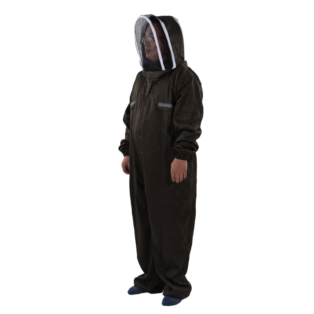 All in One Green Beekeeping Suit Ventilated Breathable Polyester Full Body Protective Beekeeper Clothes