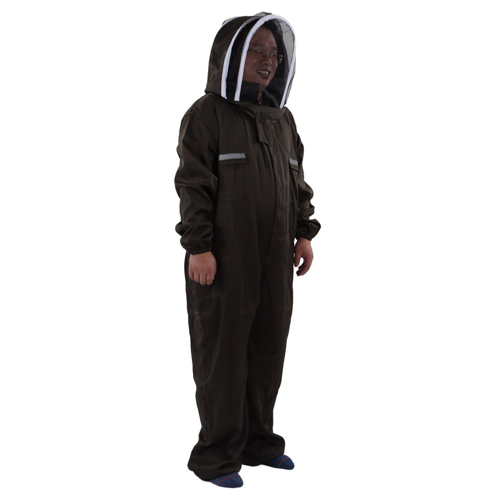 All in One Green Beekeeping Suit Ventilated Breathable Polyester Full Body Protective Beekeeper Clothes