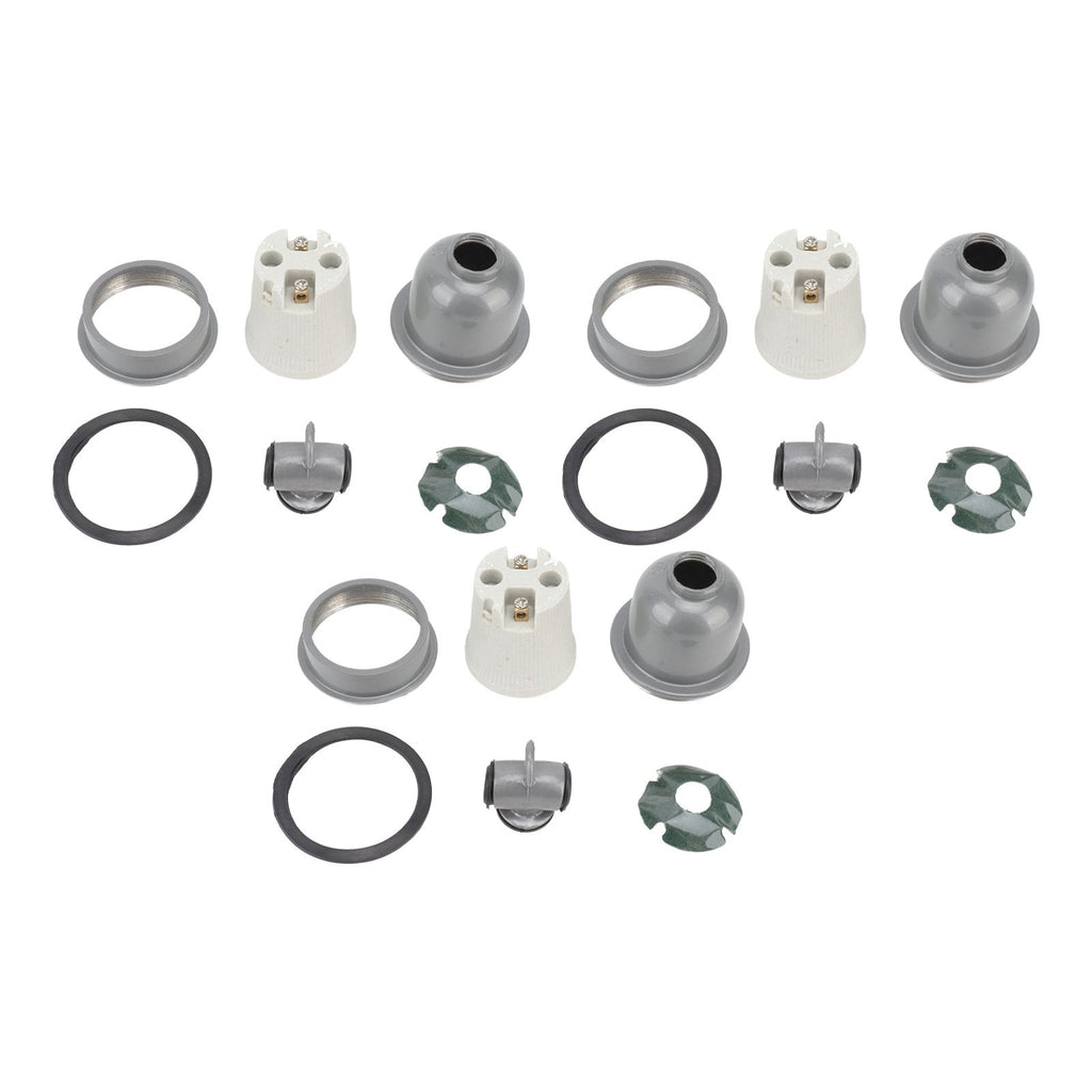 3PCS E27 Interface Lamp Socket Waterproof Thermal Insulation Small Tee Ceramic Light Holder