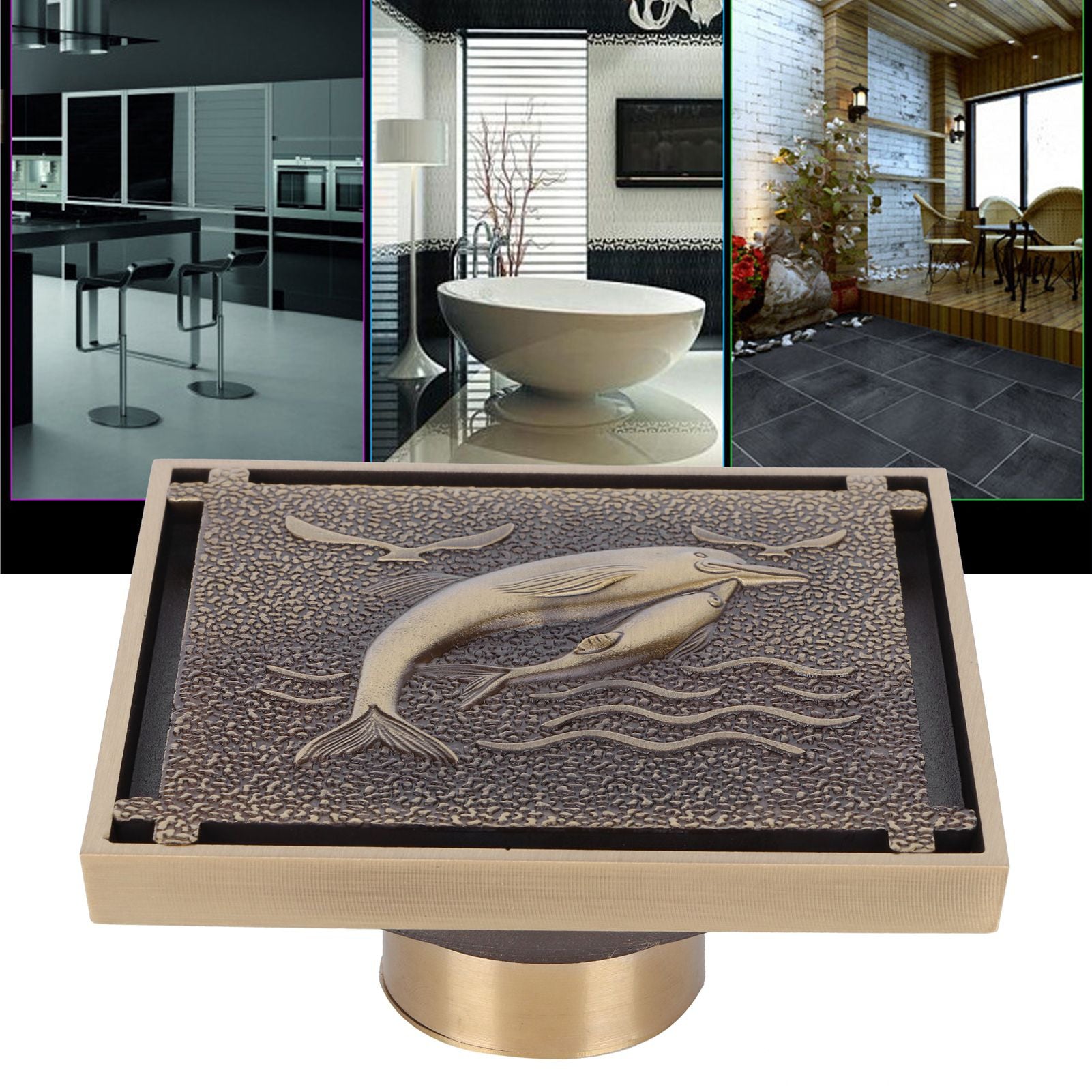 Antique Copper Waste Floor Drain Shower Bathroom Floor Drain Cover for Hotel Bath Accessories