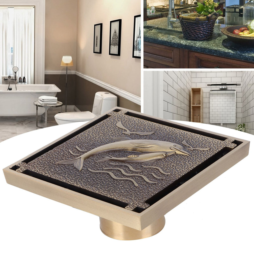 Antique Copper Waste Floor Drain Shower Bathroom Floor Drain Cover for Hotel Bath Accessories