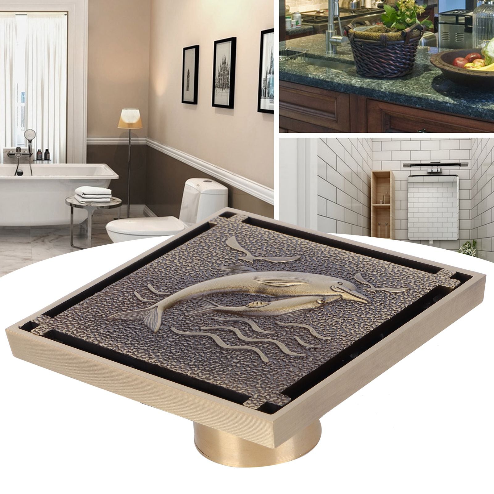 Antique Copper Waste Floor Drain Shower Bathroom Floor Drain Cover for Hotel Bath Accessories