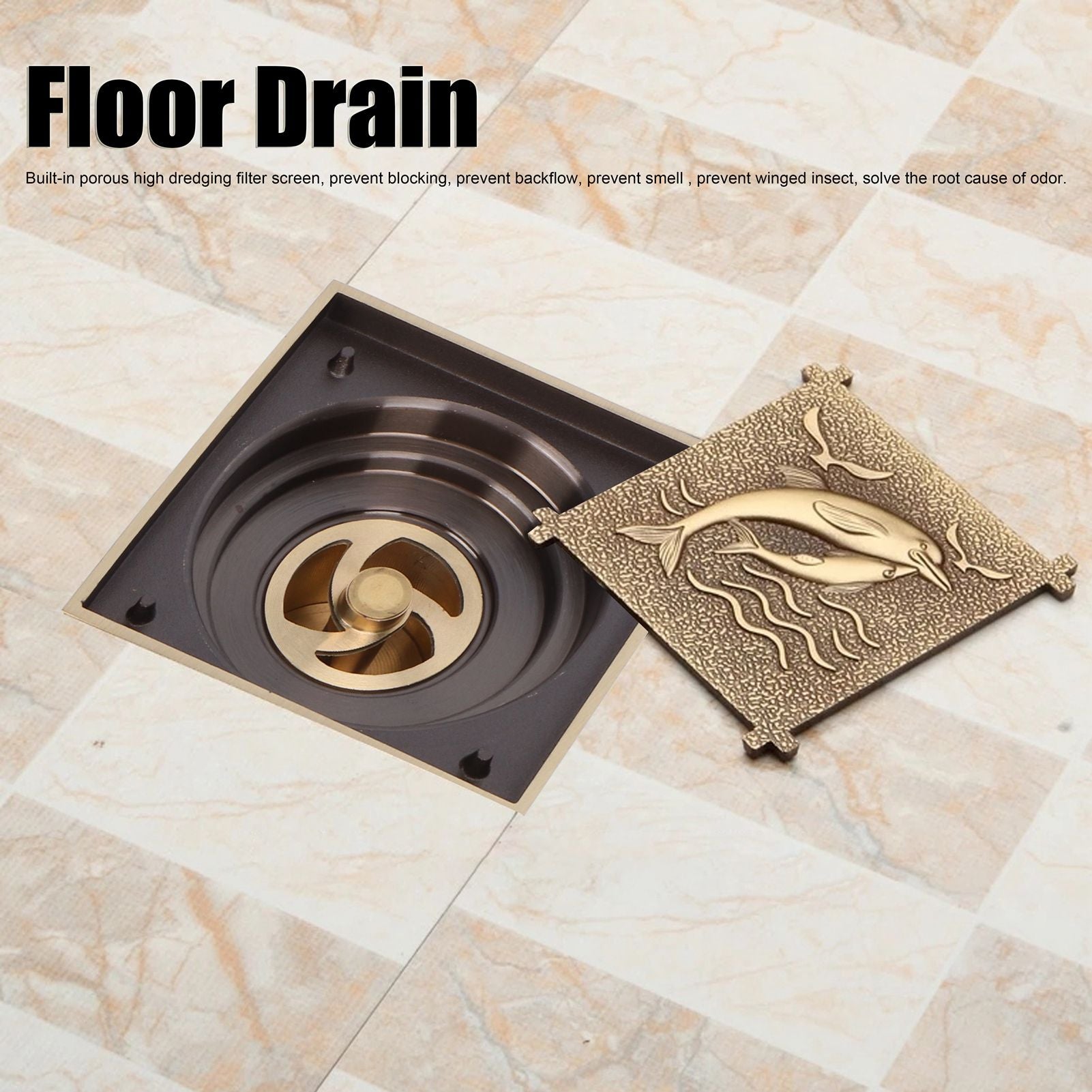 Antique Copper Waste Floor Drain Shower Bathroom Floor Drain Cover for Hotel Bath Accessories