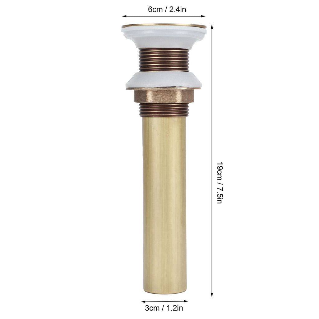 Sink Drain NonOverflow AntiClog Bathroom Wash Basin Drainer Stopper Accessory Antique(Flap without Hole )
