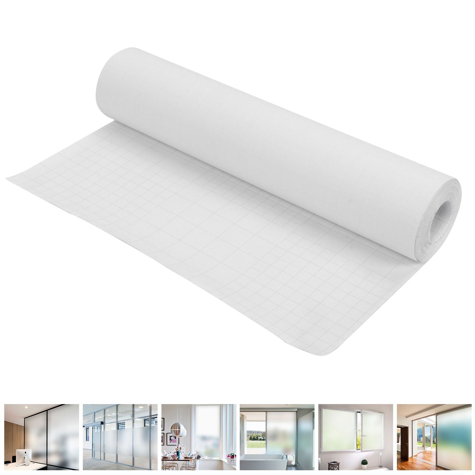 Frosted Window Film Reusable Waterproof Anti UV Window Film for Office Bathroom10m / 32.8ft x 30cm / 11.8in