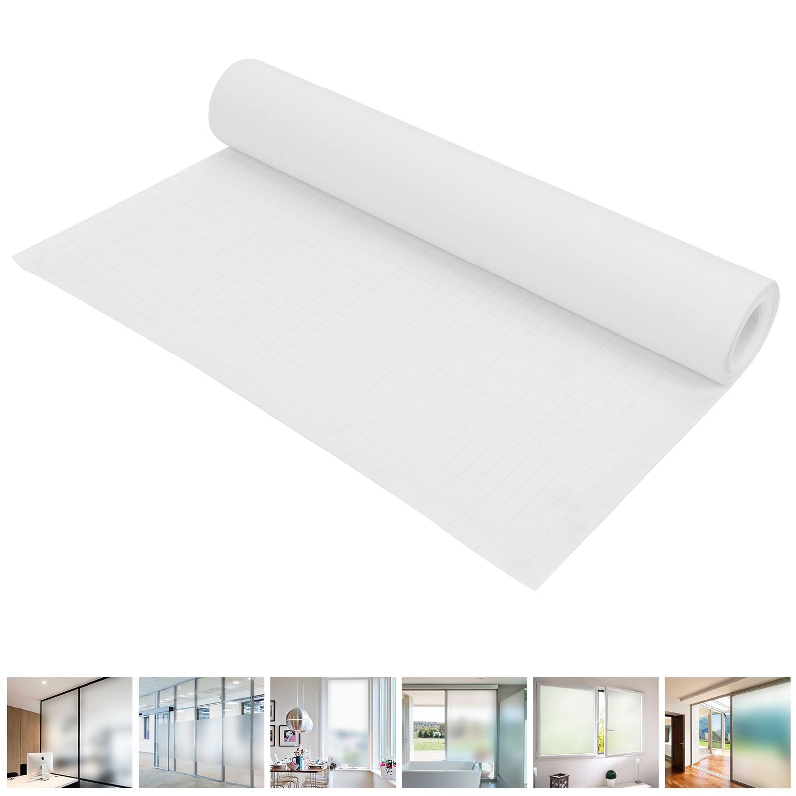Frosted Window Film Reusable Waterproof Anti UV Window Film for Office Bathroom10m / 32.8ft x 40cm / 15.7in