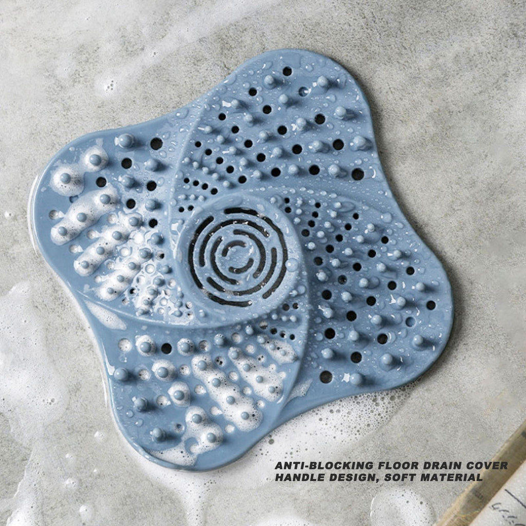 Bathroom Floor Drain Cover Hair Catcher Stopper Anti Blocking Sink Sewer Filter Blue