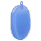 Silicone Dishwashing Brush Bath Body Face Cleansing Brush Kitchen Bathroom Cleaning ToolsBlue