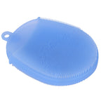 Silicone Dishwashing Brush Bath Body Face Cleansing Brush Kitchen Bathroom Cleaning ToolsBlue