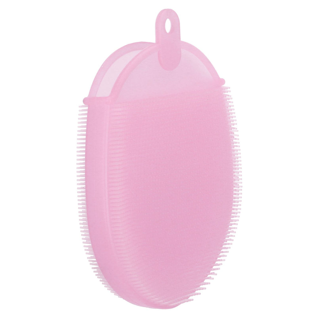 Silicone Dishwashing Brush Bath Body Face Cleansing Brush Kitchen Bathroom Cleaning ToolsPink