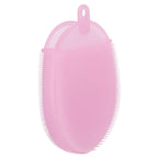 Silicone Dishwashing Brush Bath Body Face Cleansing Brush Kitchen Bathroom Cleaning ToolsPink