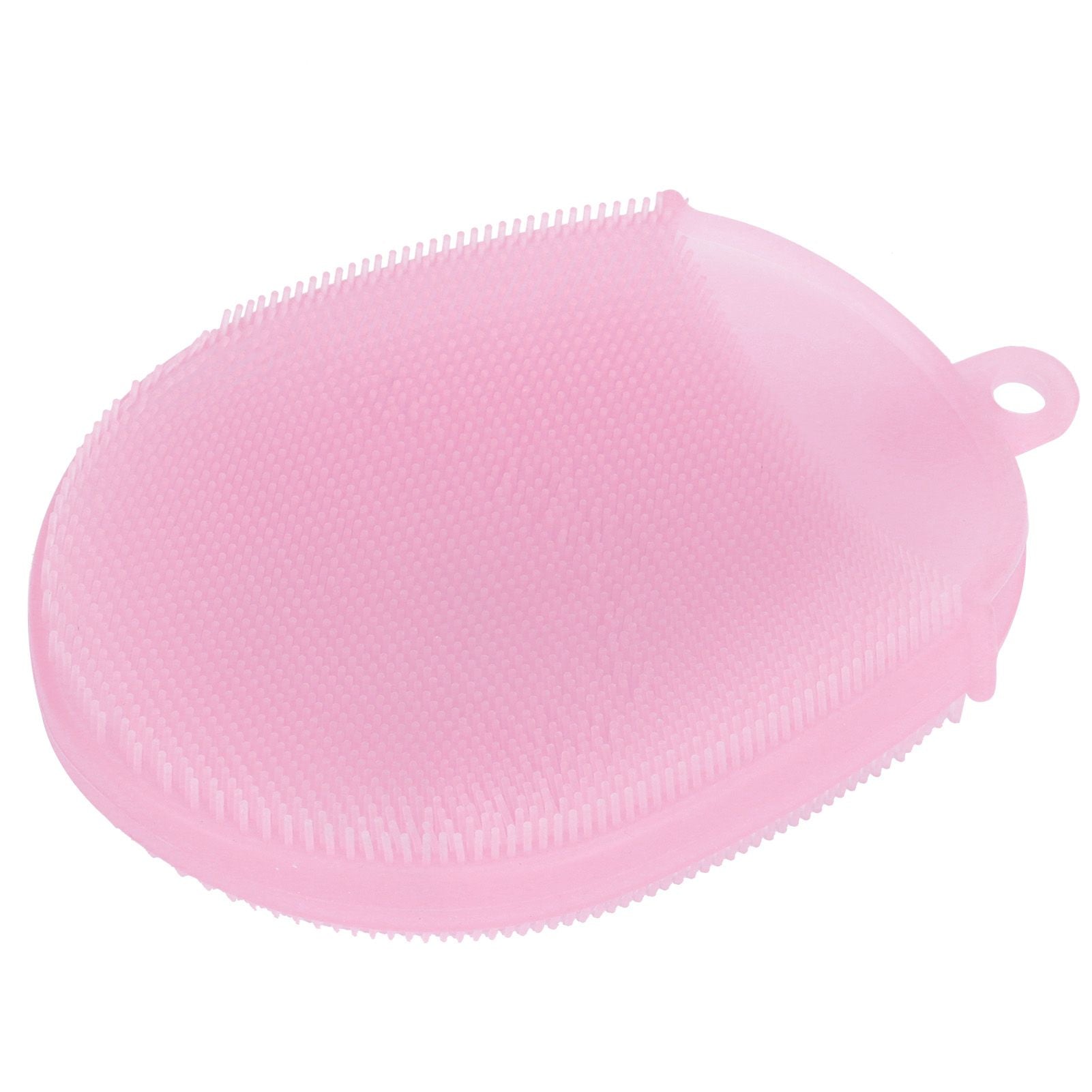 Silicone Dishwashing Brush Bath Body Face Cleansing Brush Kitchen Bathroom Cleaning ToolsPink