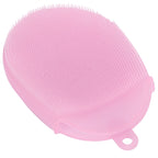 Silicone Dishwashing Brush Bath Body Face Cleansing Brush Kitchen Bathroom Cleaning ToolsPink