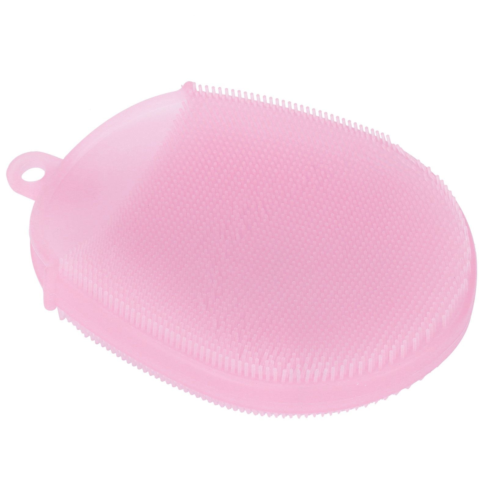 Silicone Dishwashing Brush Bath Body Face Cleansing Brush Kitchen Bathroom Cleaning ToolsPink