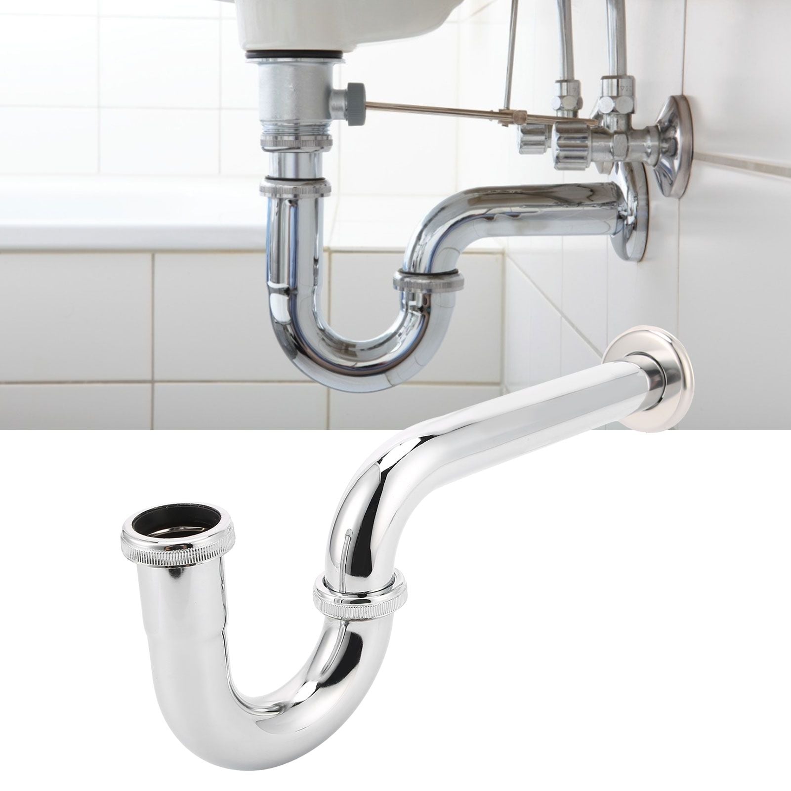 Sink Siphon Trap Waste Drain Valve Kit Washbasin Syphon Draining Pipe Plumbing Equipment