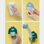 Shower Head Holder Bathroom Nail Free Seamless Waterproof Shower Fixed Base Holder with HookGreen