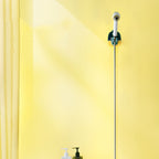 Shower Head Holder Bathroom Nail Free Seamless Waterproof Shower Fixed Base Holder with HookGreen
