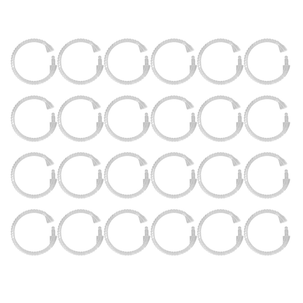 24Pcs Curtain Rings ABS Transparent O Shape Shower Curtain Hooks for Bathroom Shower Rod