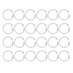24Pcs Curtain Rings ABS Transparent O Shape Shower Curtain Hooks for Bathroom Shower Rod