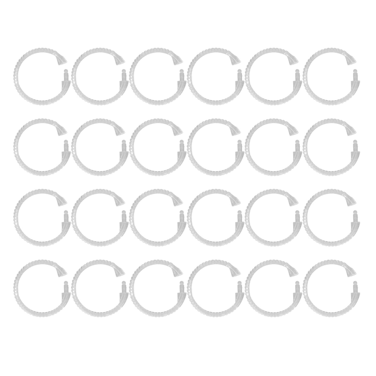 24Pcs Curtain Rings ABS Transparent O Shape Shower Curtain Hooks for Bathroom Shower Rod
