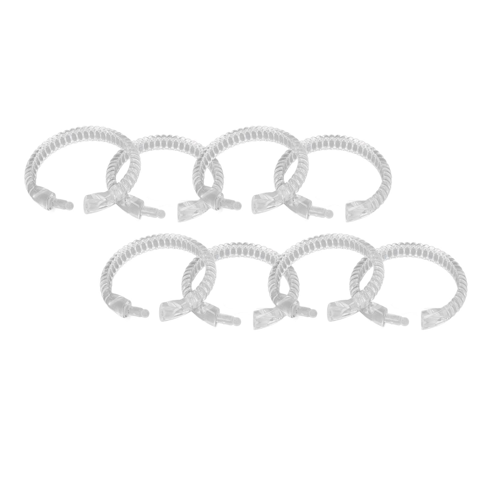 24Pcs Curtain Rings ABS Transparent O Shape Shower Curtain Hooks for Bathroom Shower Rod