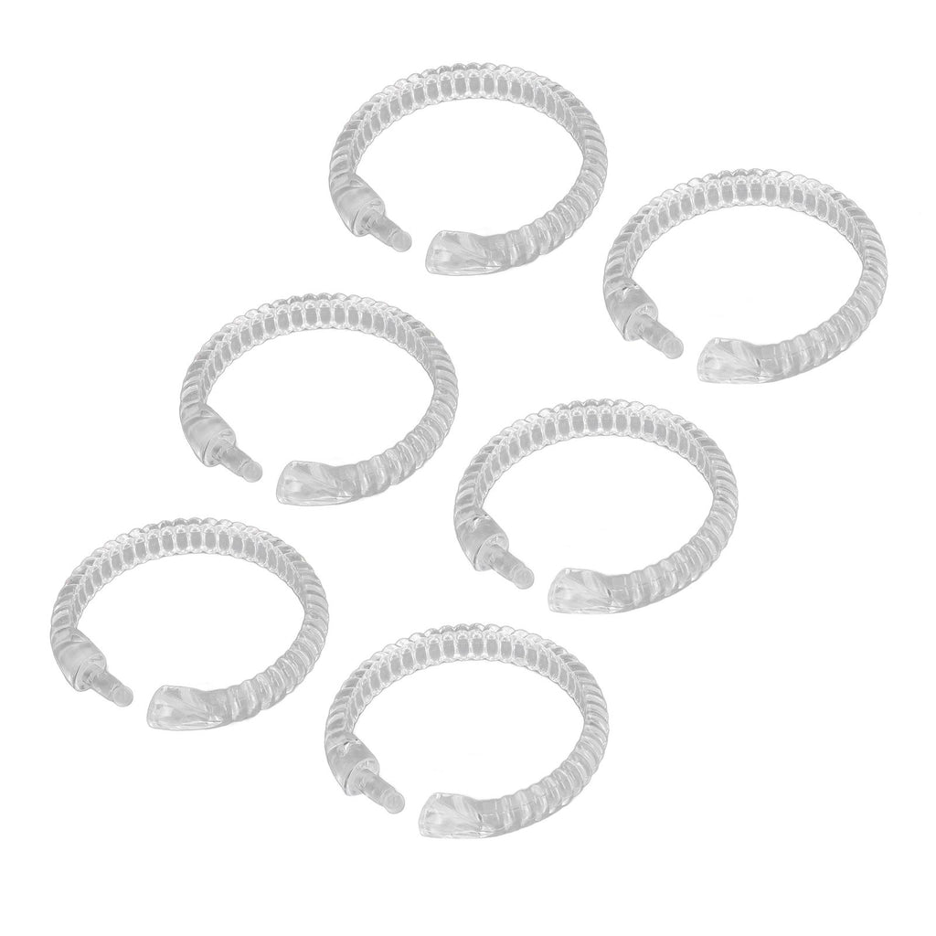 24Pcs Curtain Rings ABS Transparent O Shape Shower Curtain Hooks for Bathroom Shower Rod