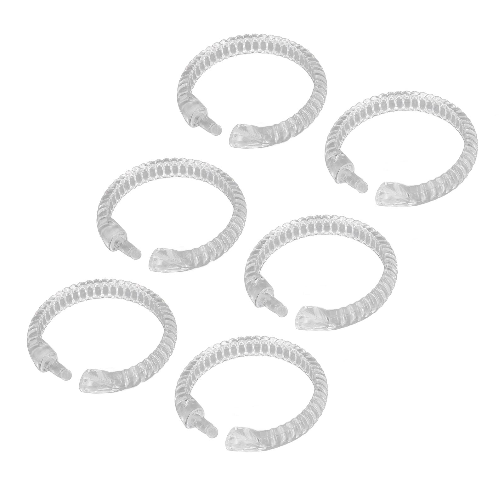 24Pcs Curtain Rings ABS Transparent O Shape Shower Curtain Hooks for Bathroom Shower Rod