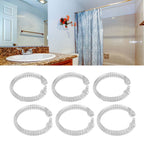 24Pcs Curtain Rings ABS Transparent O Shape Shower Curtain Hooks for Bathroom Shower Rod