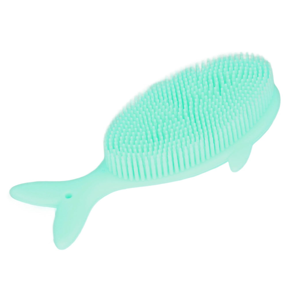 Baby Bath Brush Cartoon Whale Shape Silicone Soft Hair Baby Bath Shampoo Massage Cleaning Shower Brush Kids Bath Toys Green