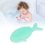 Baby Bath Brush Cartoon Whale Shape Silicone Soft Hair Baby Bath Shampoo Massage Cleaning Shower Brush Kids Bath Toys Green
