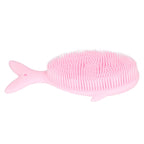 Baby Bath Brush Cartoon Whale Shape Silicone Soft Hair Baby Bath Shampoo Massage Cleaning Shower Brush Kids Bath Toys Pink
