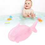Baby Bath Brush Cartoon Whale Shape Silicone Soft Hair Baby Bath Shampoo Massage Cleaning Shower Brush Kids Bath Toys Pink