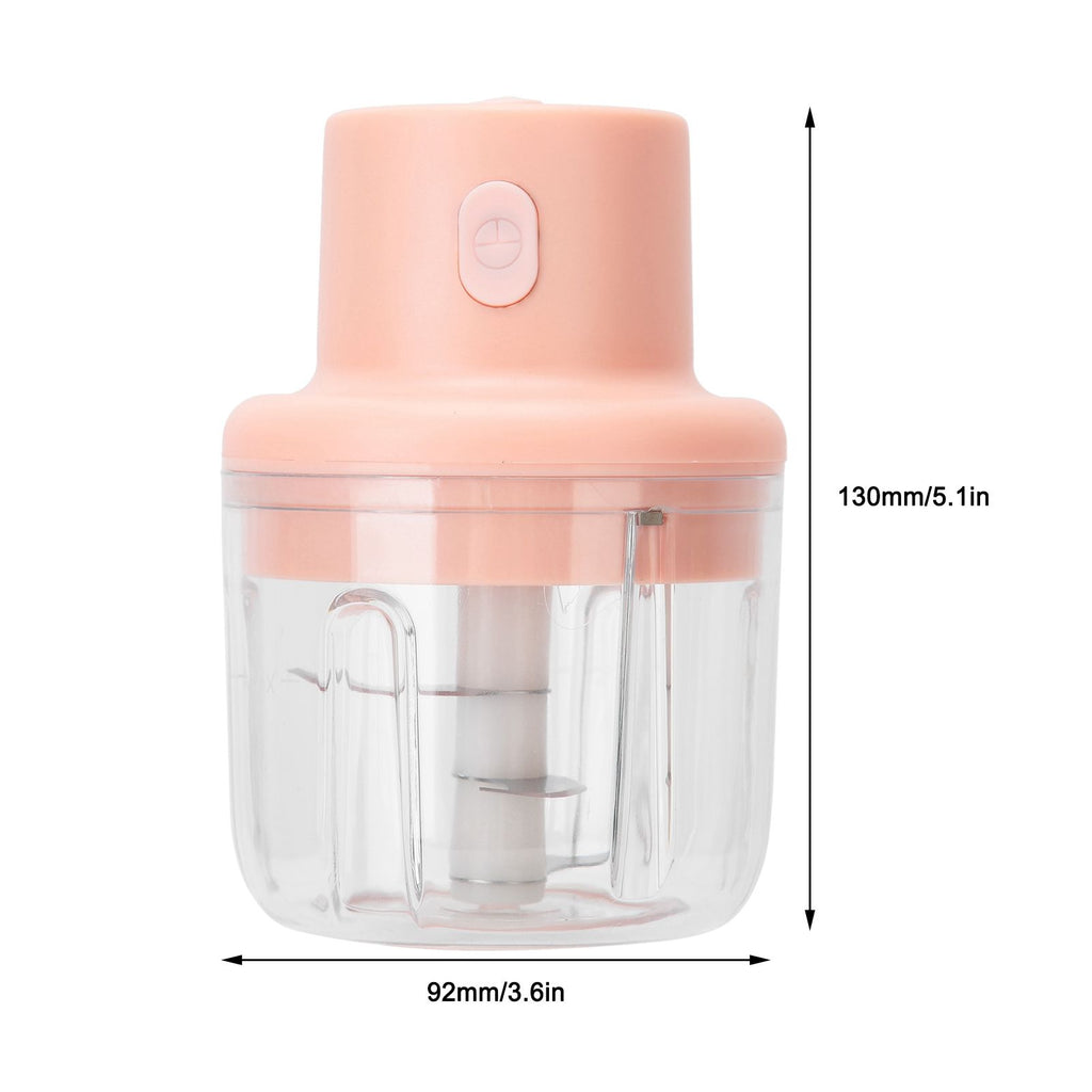 250ml Pink Electric Meat Grinder Food Chopper Mini Kitchen Shredder USB Charging
