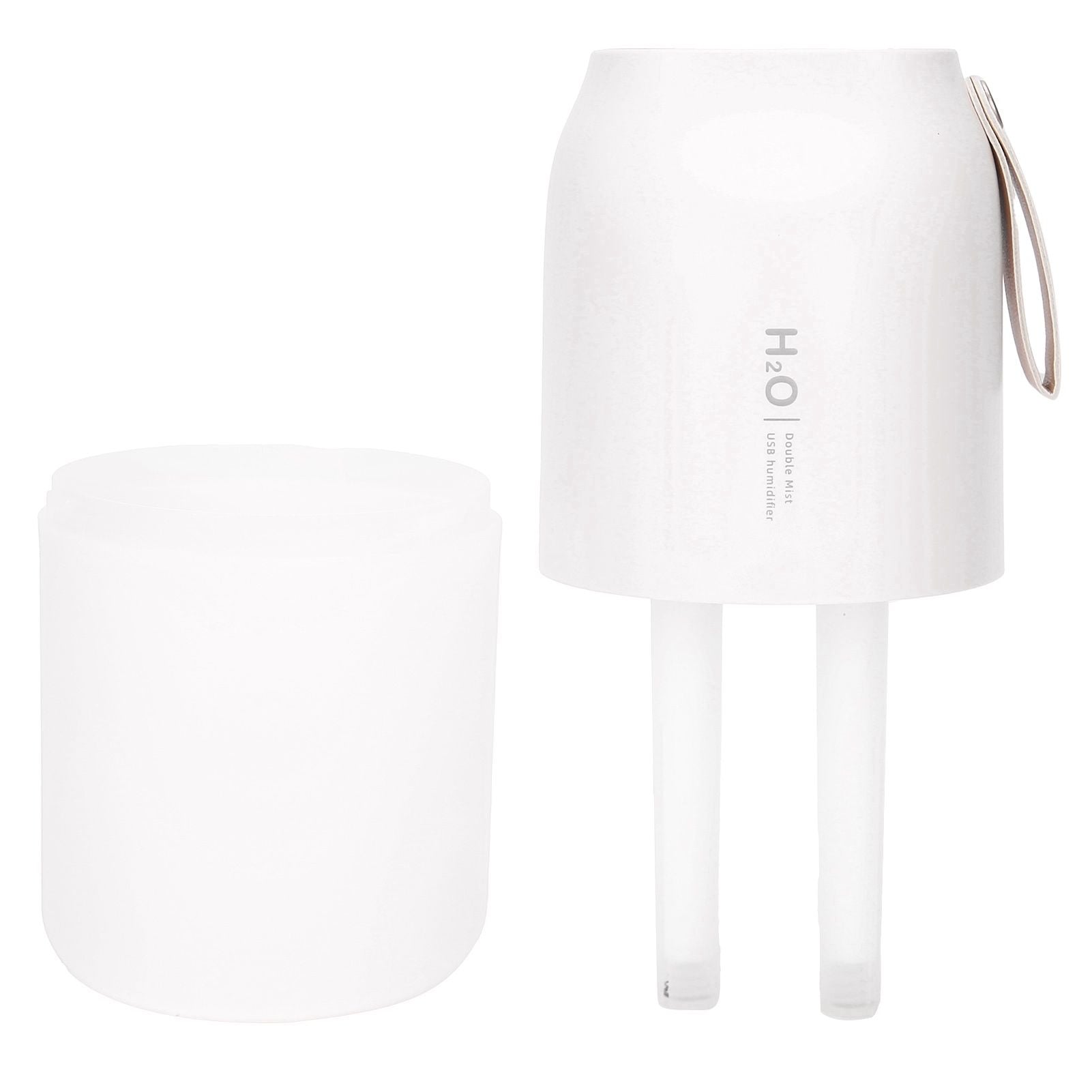300ml Double Spray Humidifier Diffuser USB Charging Nanometer Atomization 2 Gears Night LightWhite