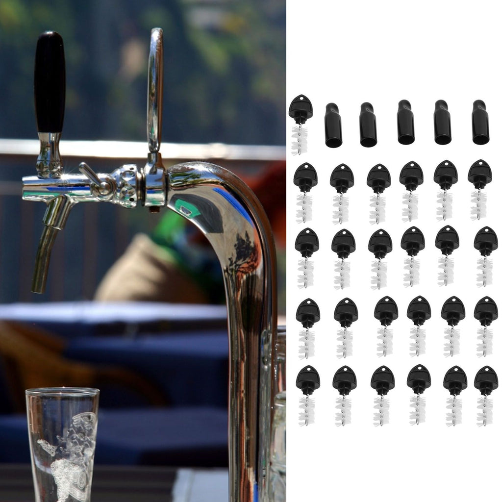 25PCS Beer Plugs Tap Brush 5PCS Beer Tap Cover Faucet Cap Beer Machine Faucet Accessories Set