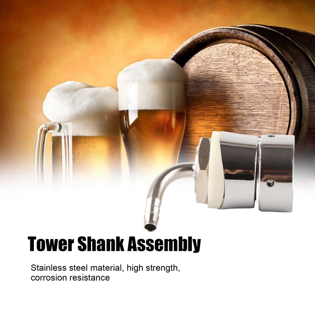 Draft Beer Tap Tower Shank Assembly 1/4in Stainless Steel Home Brewing Beer Faucet Accessory