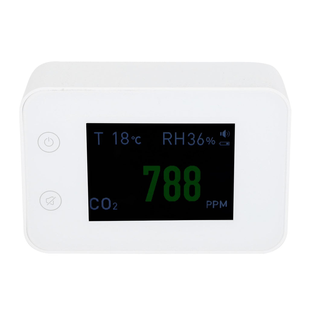 2.8in Air Quality Detector Infrared Induction Digital CO2 PM2.5 Tester USB Charging White
