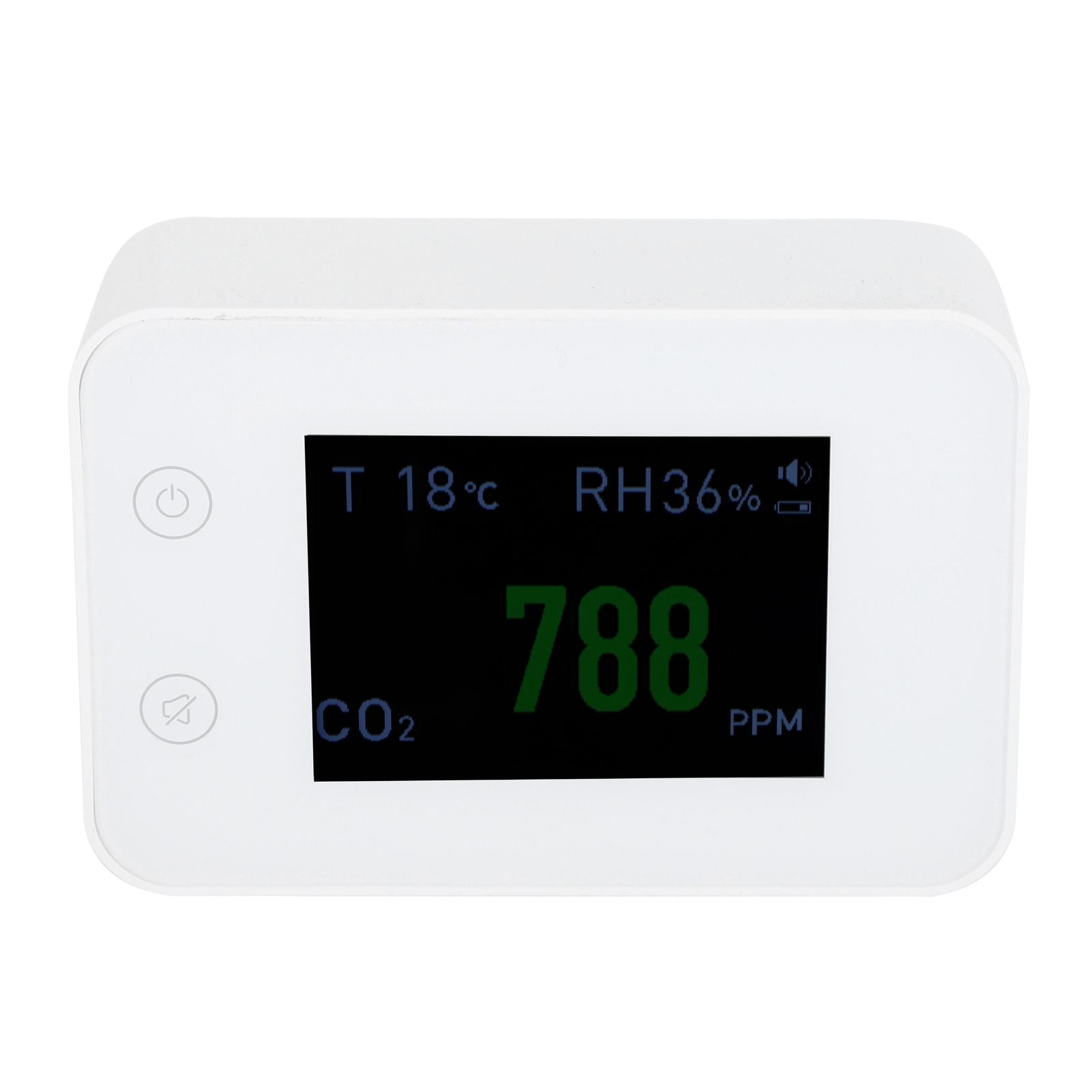2.8in Air Quality Detector Infrared Induction Digital CO2 PM2.5 Tester USB Charging White
