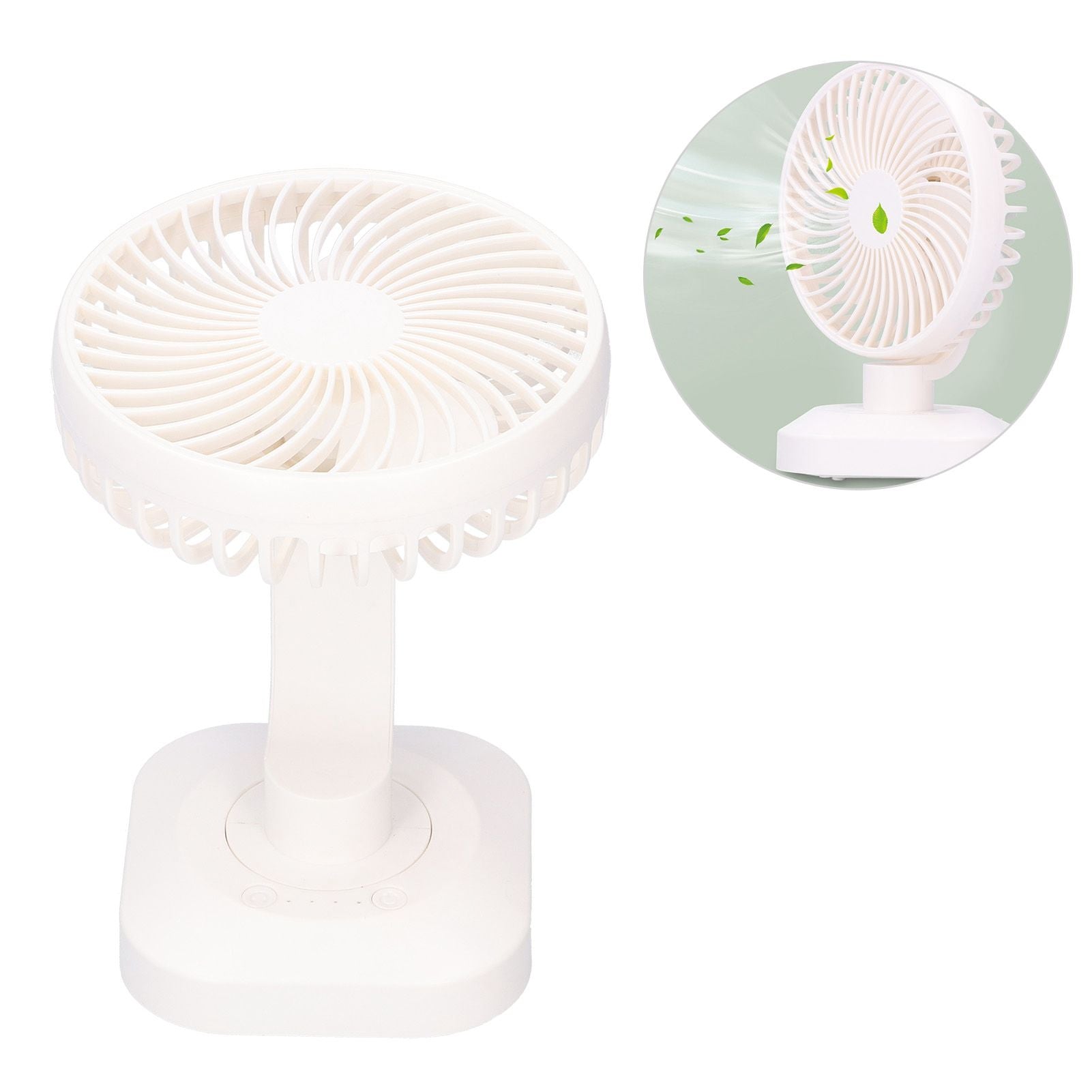 Table Fan Adjustable Portable Mini Fan 3‑Speeds Desktop Fan for Office Home USB Charging