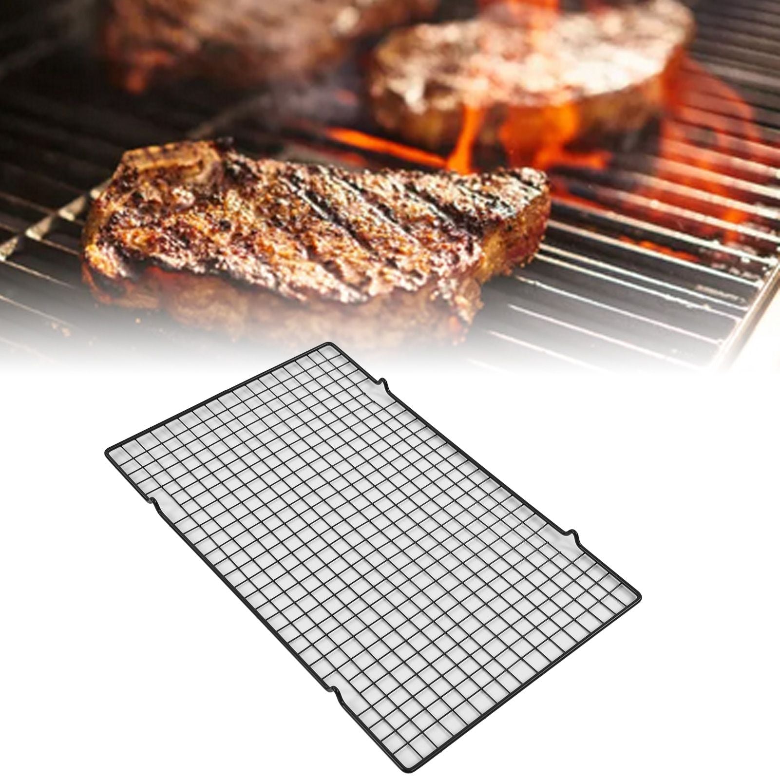 4PCS Barbecue Cooling Rack Stainless Steel Cooling Grid Tray Cake Cookies Baking Rack for Kitchen
