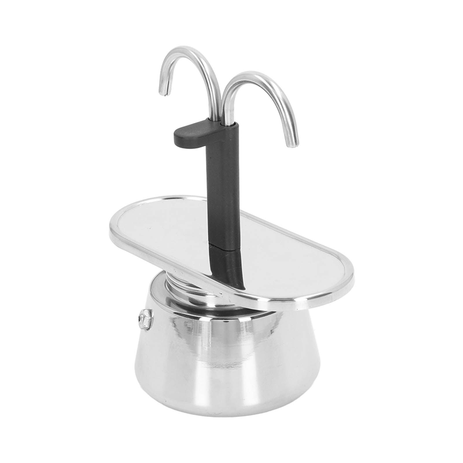 Moka Pot 100ml Dual Pipe Stainless Steel Durable Food Grade Anti Scald Nonslip Thickened Strainer Widely Used Mocha Pot