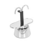 Moka Pot 100ml Dual Pipe Stainless Steel Durable Food Grade Anti Scald Nonslip Thickened Strainer Widely Used Mocha Pot