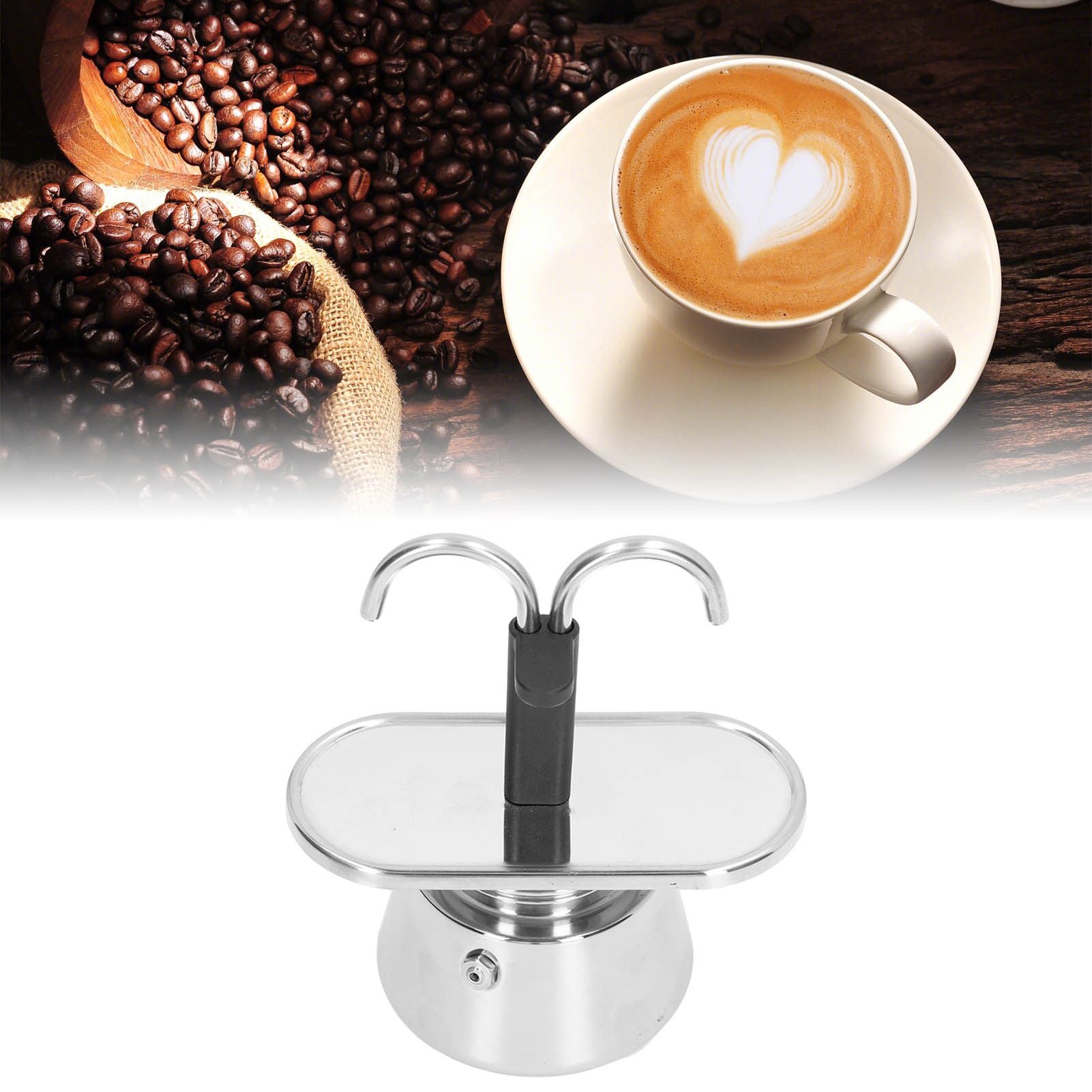 Moka Pot 100ml Dual Pipe Stainless Steel Durable Food Grade Anti Scald Nonslip Thickened Strainer Widely Used Mocha Pot