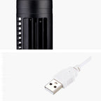 Mini USB Bladeless Tower Fan 2 Wind Speeds and Modes Standing Fan for Bedroom Living Room Home Office Black