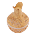 300ml Wood Grain Humidifier USB Powered Aroma Diffuser Humidifier with Ambient Night Light 2 Petal Hollow Shape