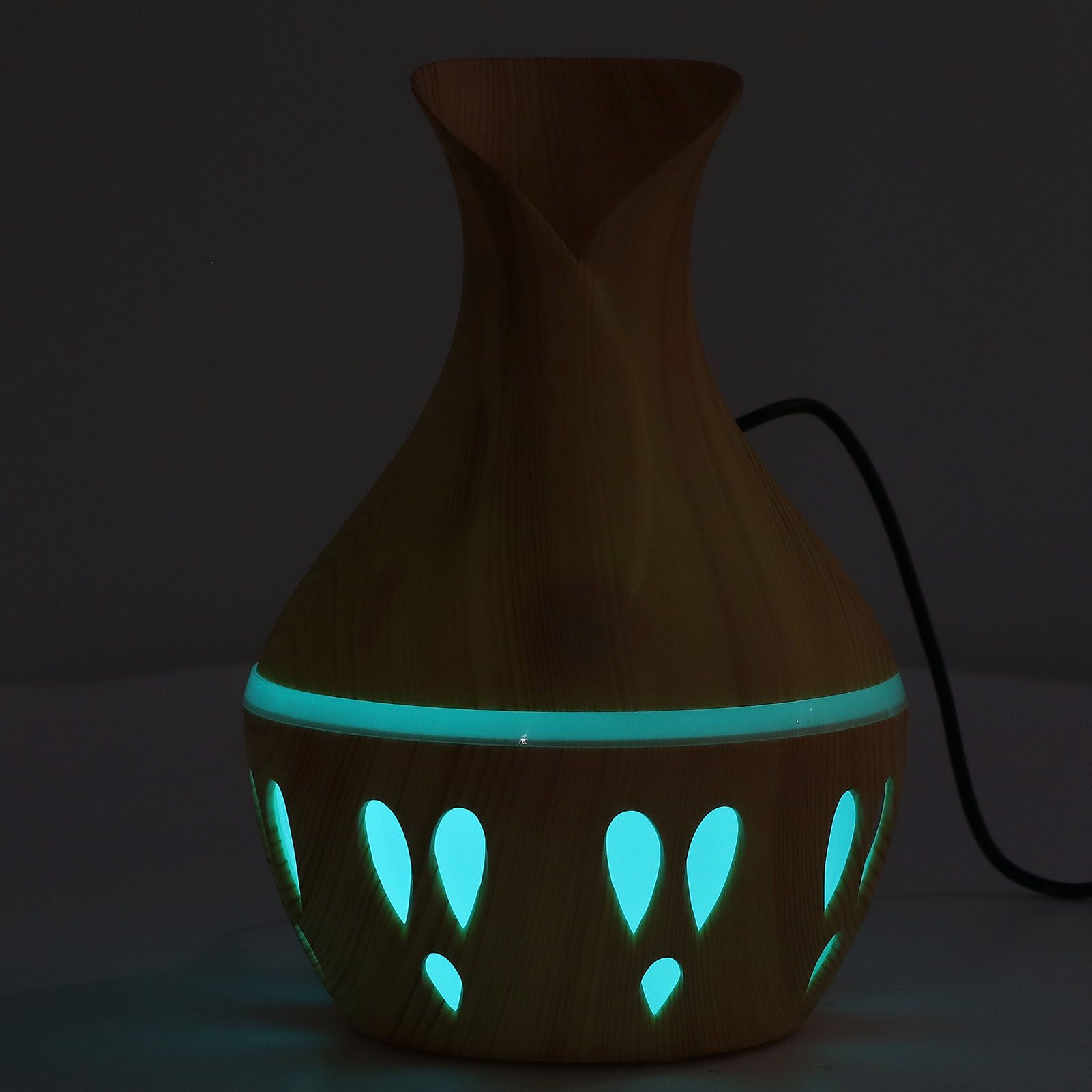 300ml Essential Oil Diffuser Wood Grain USB Powered 7 Colors LED Low Noise Mist Humidifier for Bedroom Office