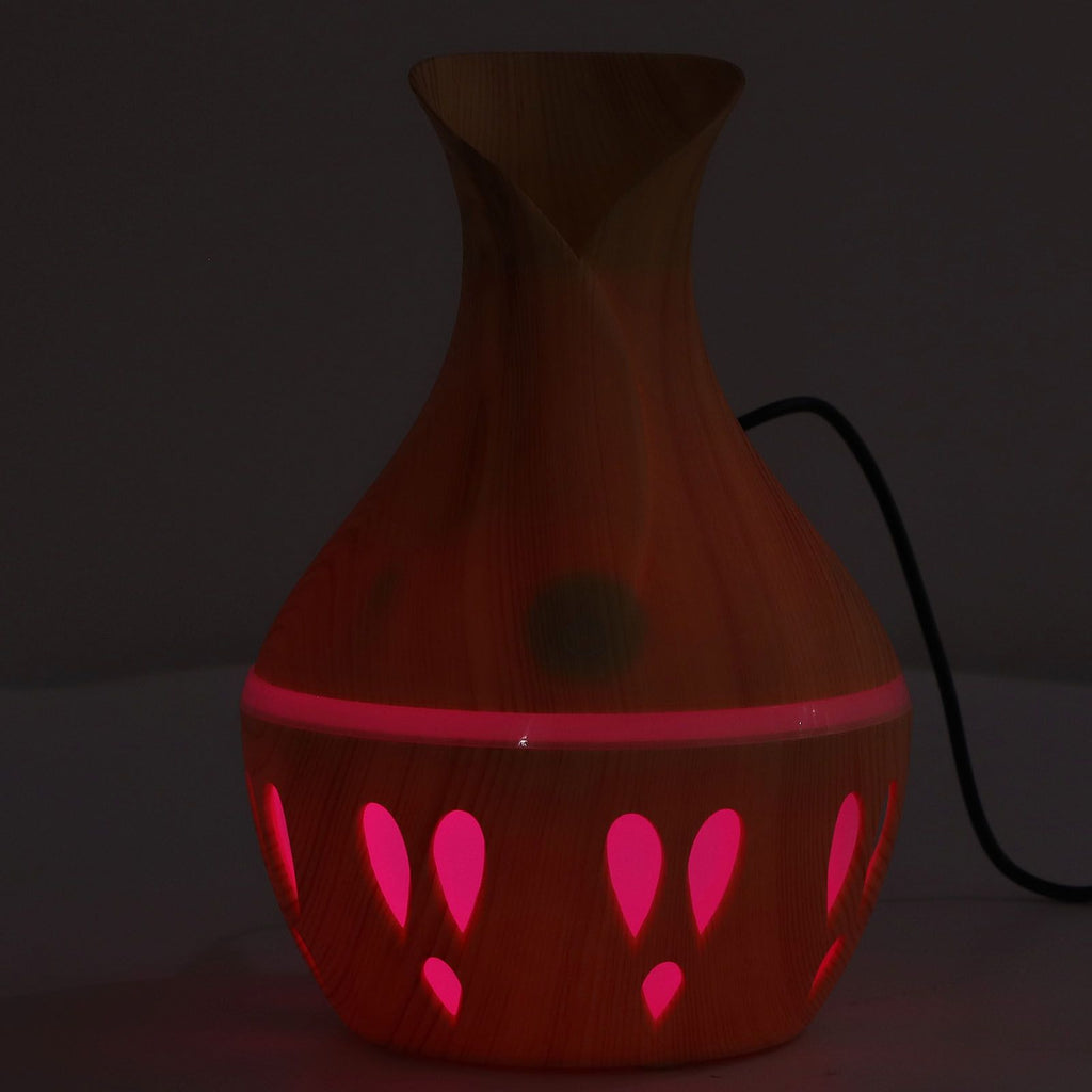 300ml Essential Oil Diffuser Wood Grain USB Powered 7 Colors LED Low Noise Mist Humidifier for Bedroom Office